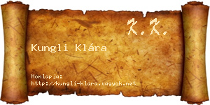 Kungli Klára névjegykártya